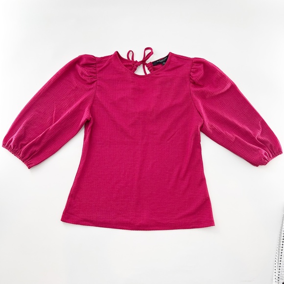 Mark New York Pink 3/4 sleeves Open back Neck tie Blouse Size M NWT - Picture 1 of 11